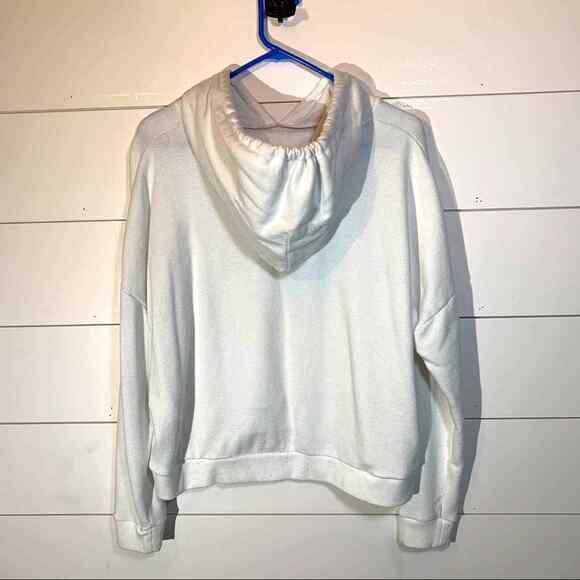 Levis Hoodie Sweatshirt Womens Large White Spell Out Flag Long Sleeve Logo - Picture 3 of 7